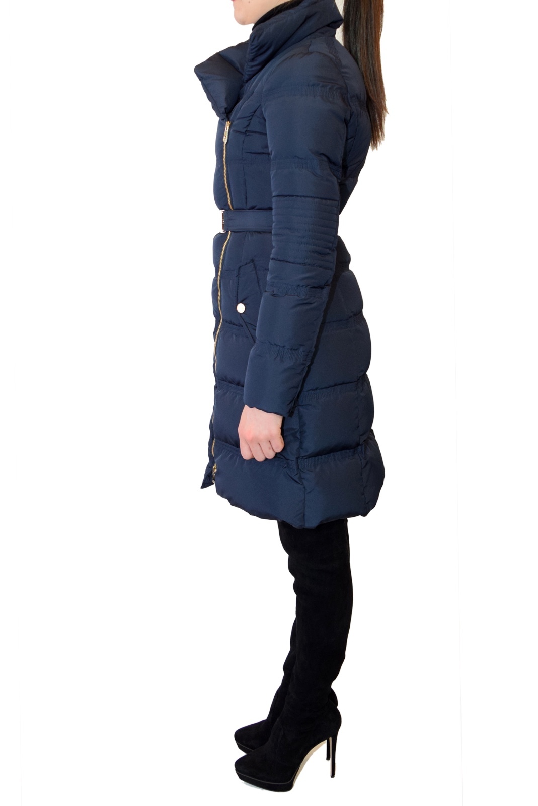 Pre-owned Versace Collection Down Puffer Coat In Navy Blue, Black, Camel