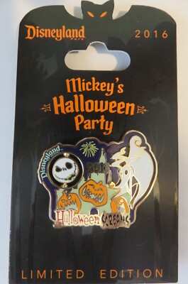 Mickey's Halloween Party Disneyland Pin - LE 4000 - Jack Skellington - Ghosts