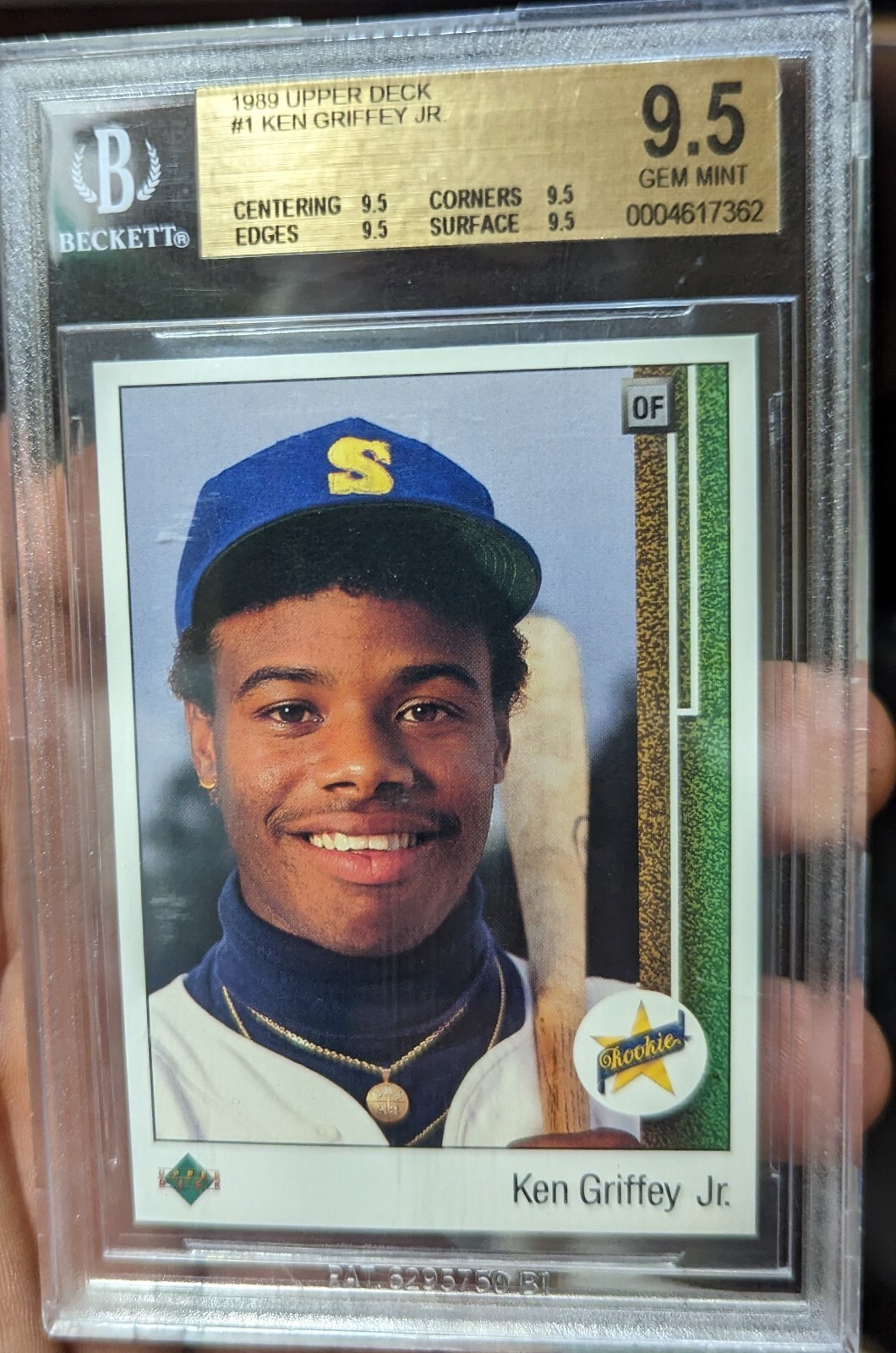 1989 upper deck Ken Griffey jr bgs 9.5 a REALY TRUE GEM MINT 9.5/9.5/9.