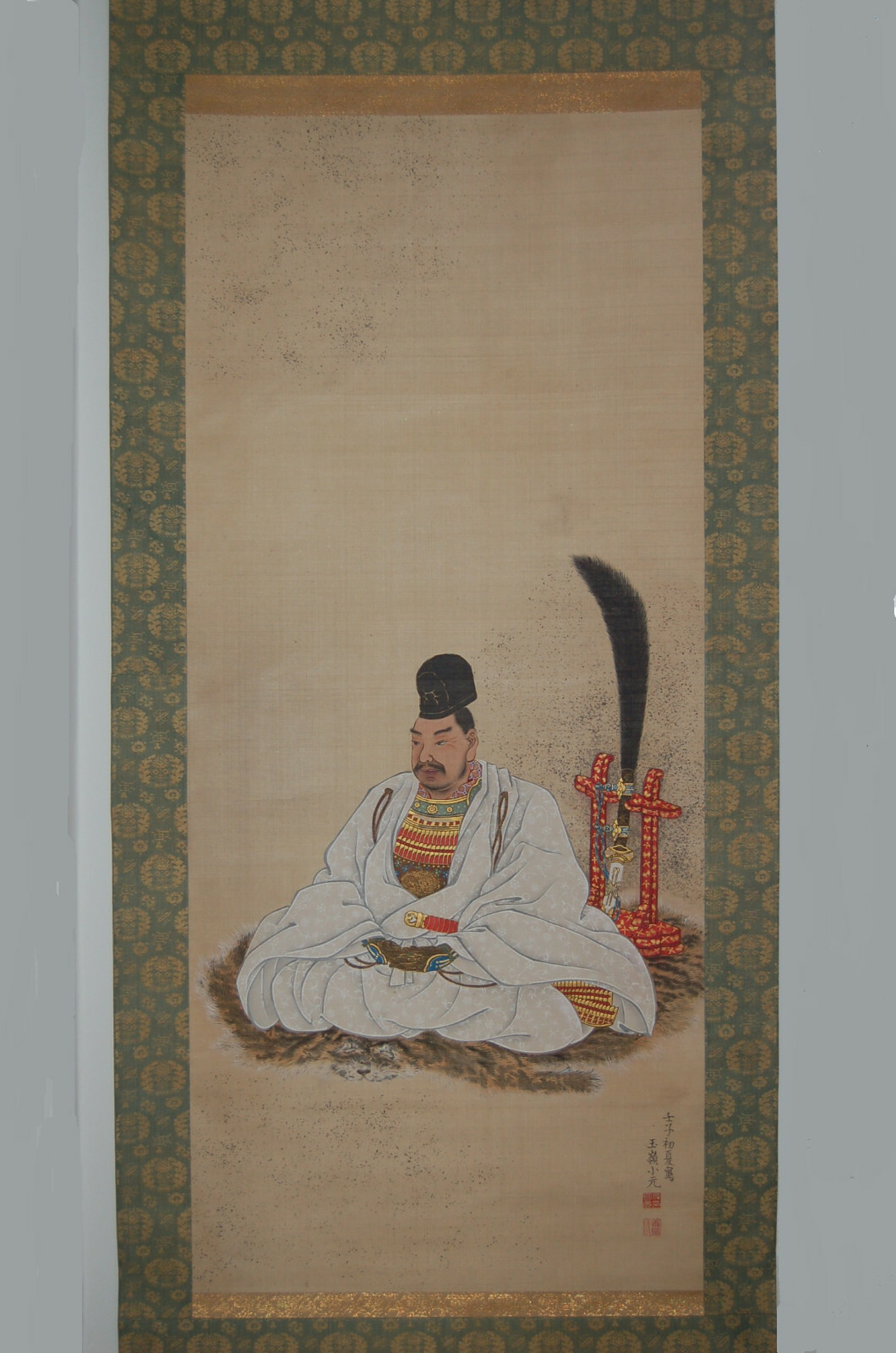 Hanging scroll painting, samurai Minamoto no Tsunemoto, by