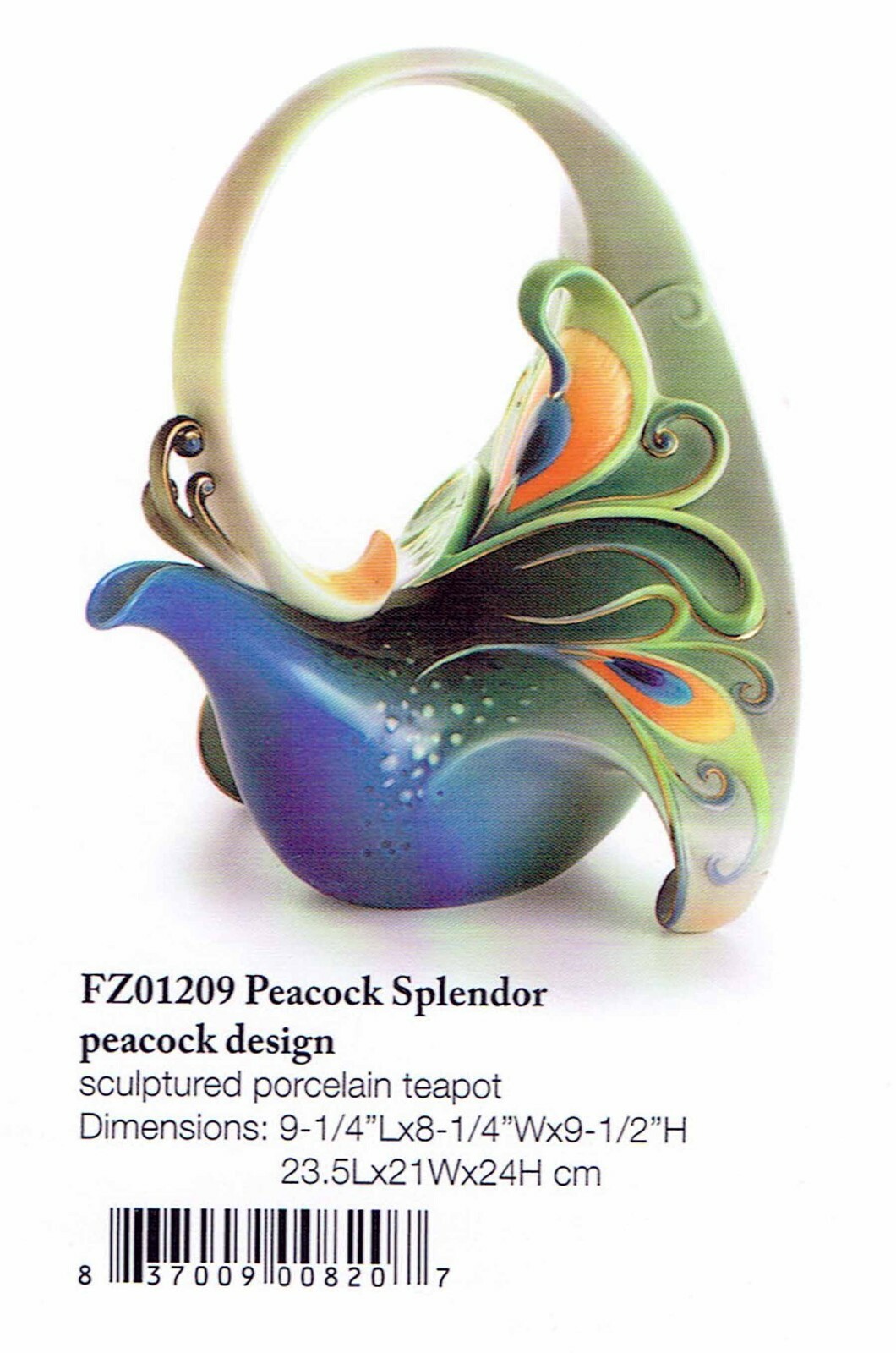 Franz Porcelain "Peacock Splender" sculptured teapotのeBay公認海外通販｜セカイモン