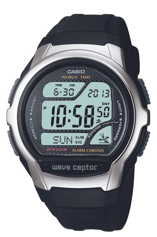 Casio Wave Ceptor Men'S Quartz World Time Black Resin 42mm Watch Wv58a-1av