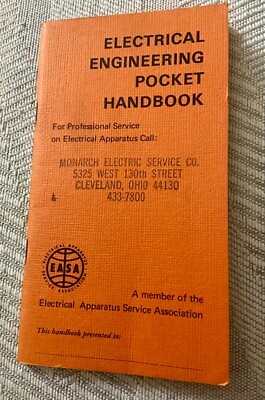 Vtg Electrical Engineering Pocket Handbook Monarch Electric Service Cleveland