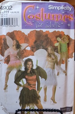 4902 Simplicity SEWING Pattern UNCUT misses 6-12 pixie fairy butterfly fantasy