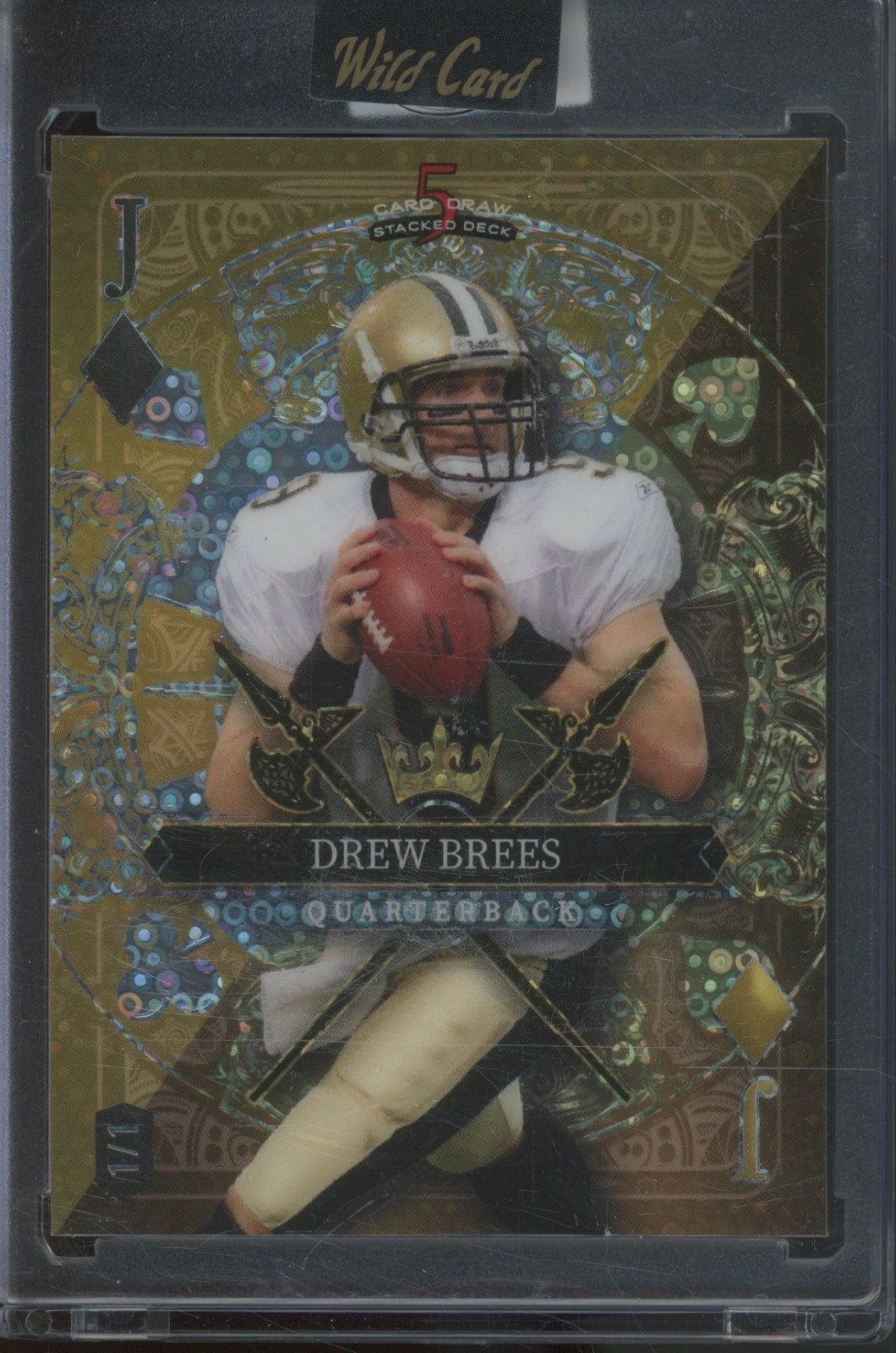 2024 Wild Card 5 Card Draw Stacked Deck Drew Brees 1/1