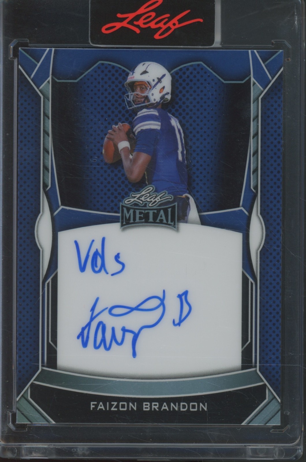 2025 Leaf Metal Prismatic Blue Faizon Brandon 46/75 Auto Autograph