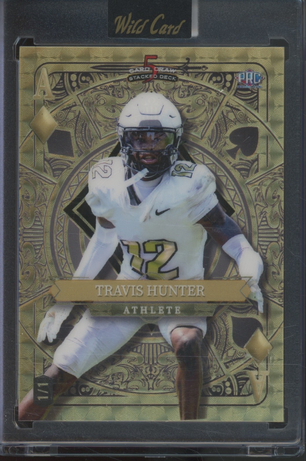 2024 Wild Card 5 Card Draw Stacked Deck Super Prismatic Travis Hunter 1/1 RC