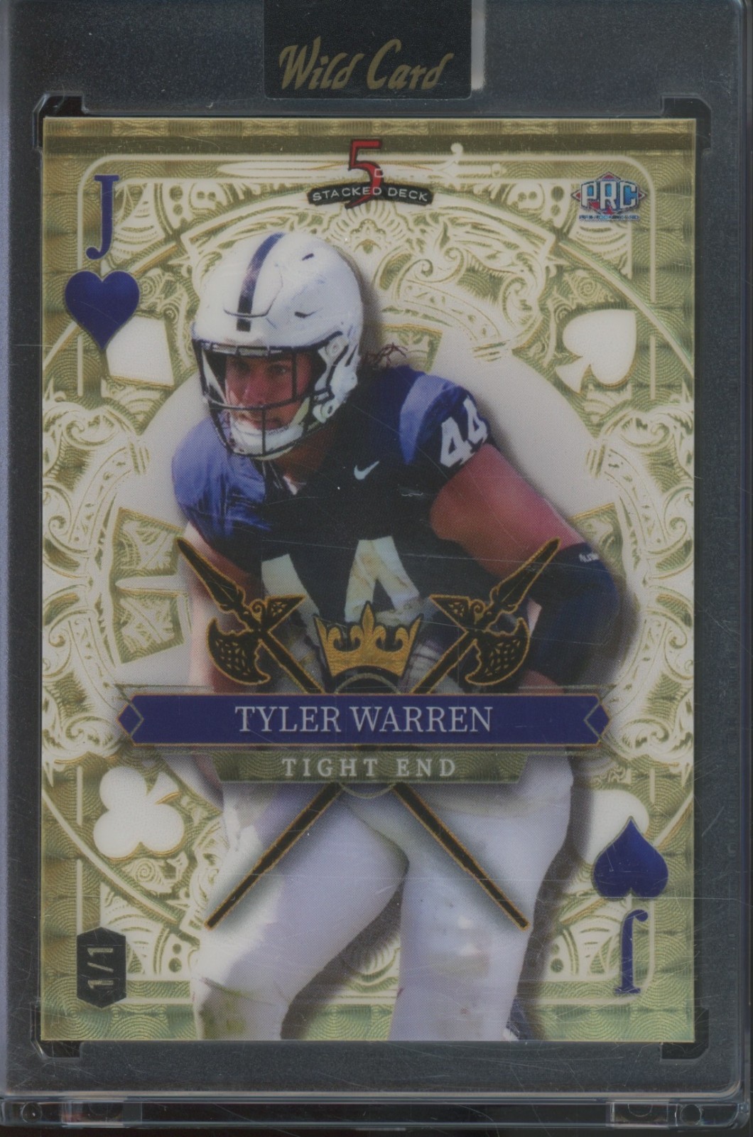2024 Wild Card 5 Card Draw Stacked Deck Super Prismatic Gold Tyler Warren 1/1 RC