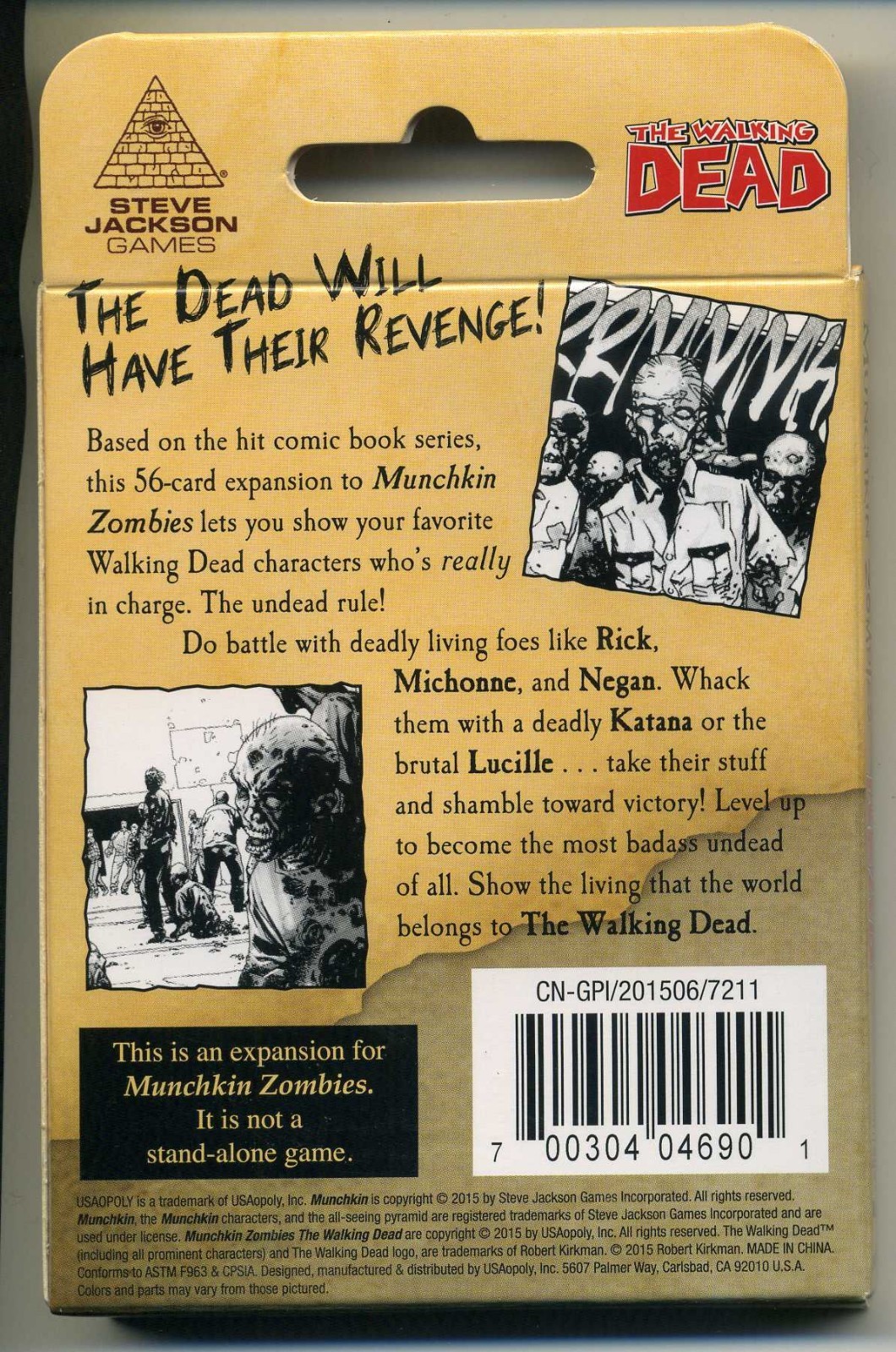 Steve Jackson Games, Munchkin Zombies, The Walking Dead Expansion BRAND NEW