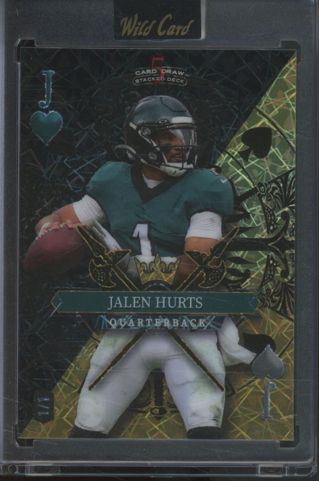 2024 Wild Card 5 Card Draw Stacked Deck Laser Jalen Hurts 1/1