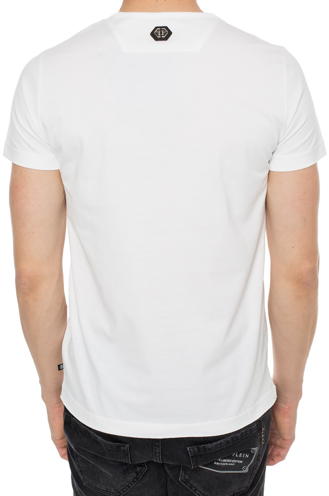 Pre-owned Philipp Plein Platinum Cut Call Hustler Logo Shirt Round Neck T-shirt M In White