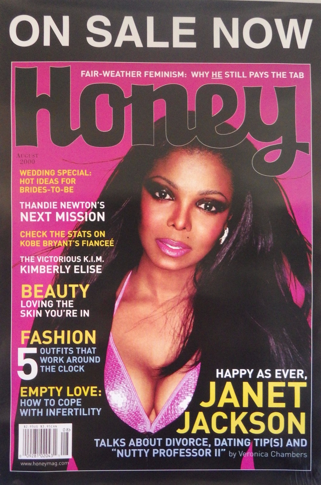 MUSIC POSTER~Janet Jackson Cleavage HONEY Magazine 2000