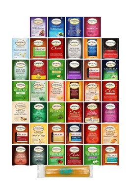 40Ct Twinings Assorted Herbal Black Chai Green Hot Tea Variety Pack Honey Sticks