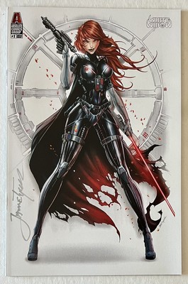 WHITE WIDOW #1   DARTH VADER STAR WARS COSPLAY  SIGNED JAMIE TYNDALL   COA   NM+