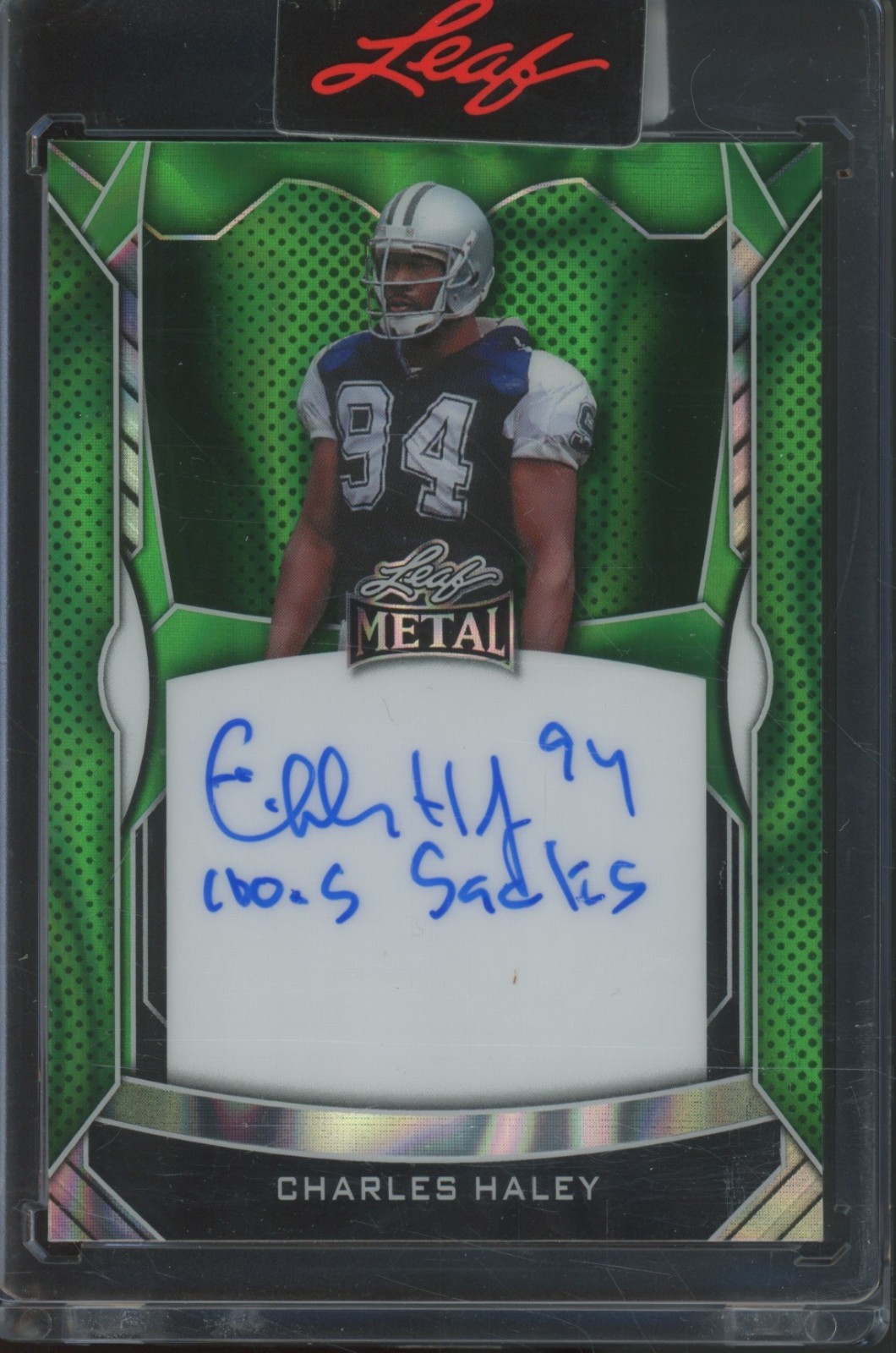 2025 Leaf Metal Lava Green Charles Haley 1/1 Auto Autograph