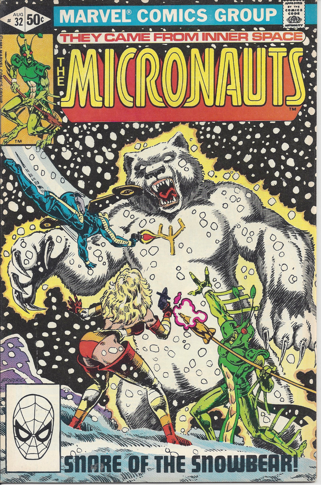 Micronauts #32 (Aug 1981) - Snare of the Snowbear! - with Spidey in bar code box