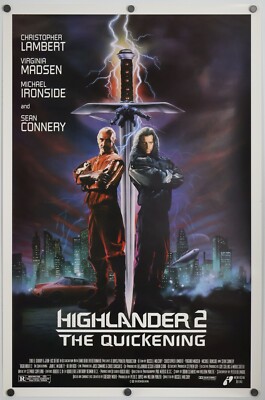 Highlander 2 The Quickening original movie poster  27x41 1992 MINT Connery