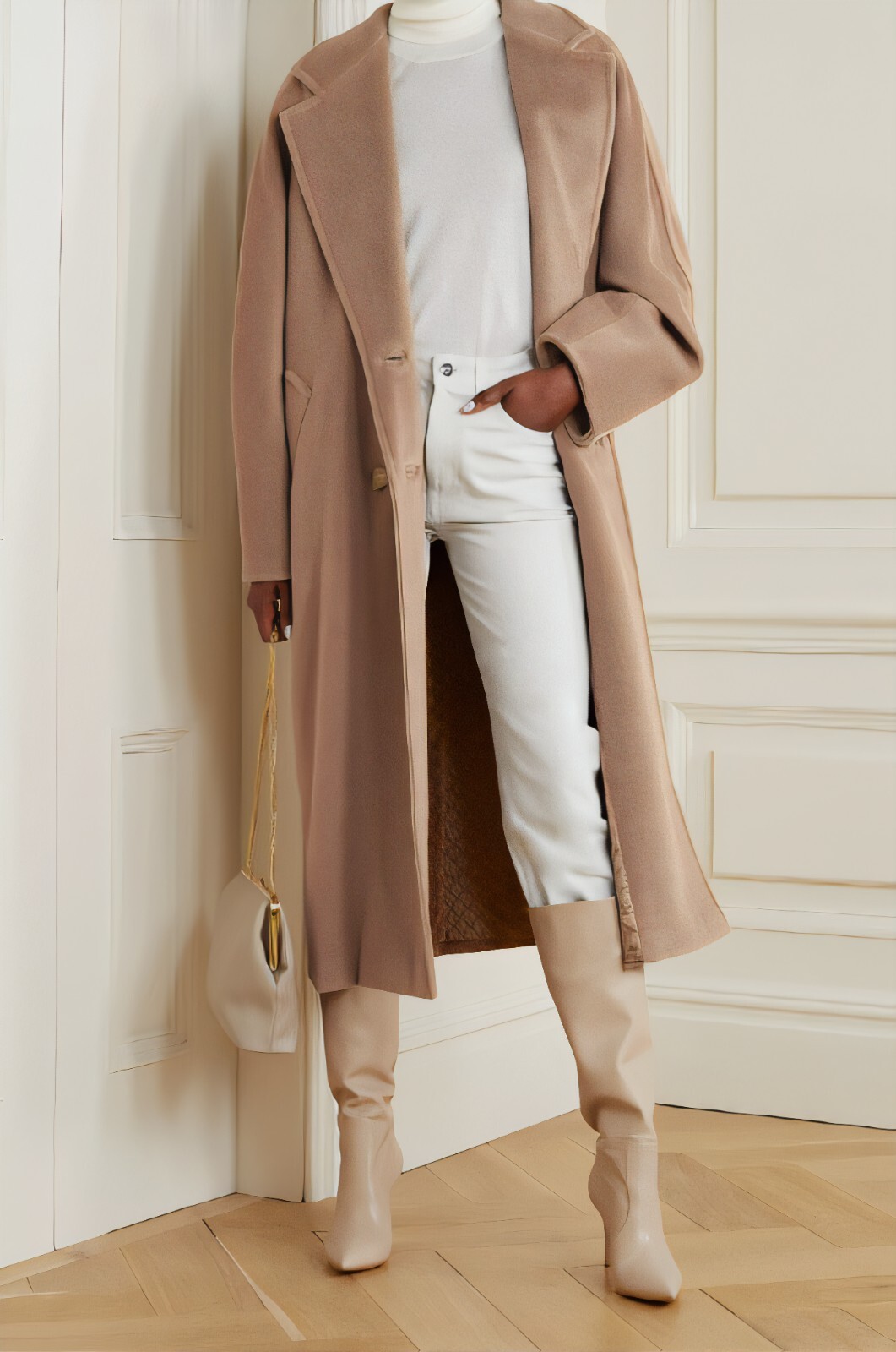 Max Mara Icon Double-Breasted Coat Camel Size 2 New With