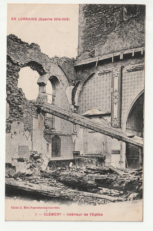 Clemery - Meurthe & Moselle - Cpa 54 - L' Ã©Glise BombardÃ©E