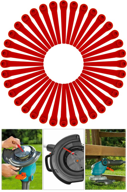 100x Kunststoffmesser Ersatzmesser FÃ¼R Gardena Rasentrimmer Easycut Li-18/23r