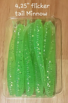 4.25'' Flicker Tail Minnow Soft Plastic Lure (Qty-10)