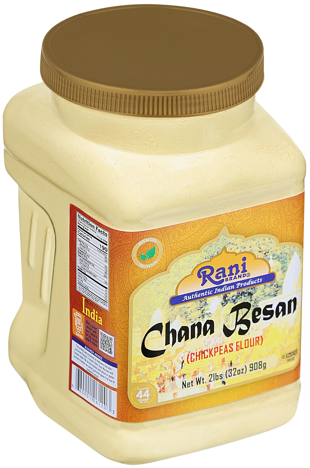 Rani Chana Besan (Chickpeas Flour, Gram) 32oz (2lbs) 908g PET Jar