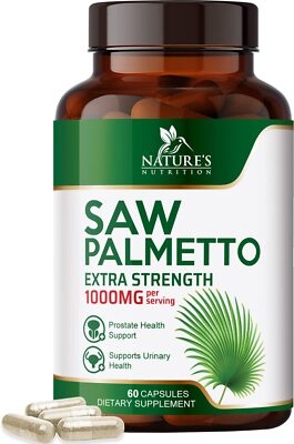 Saw Palmetto 1000mg - Premium Prostate Health Support Supplement for Men