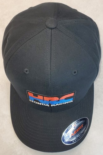 HRC Honda Racing Patch Flexfit 6377 Brushed Twill Hat/Black L/XL 7 1/8" - 7 5/8"