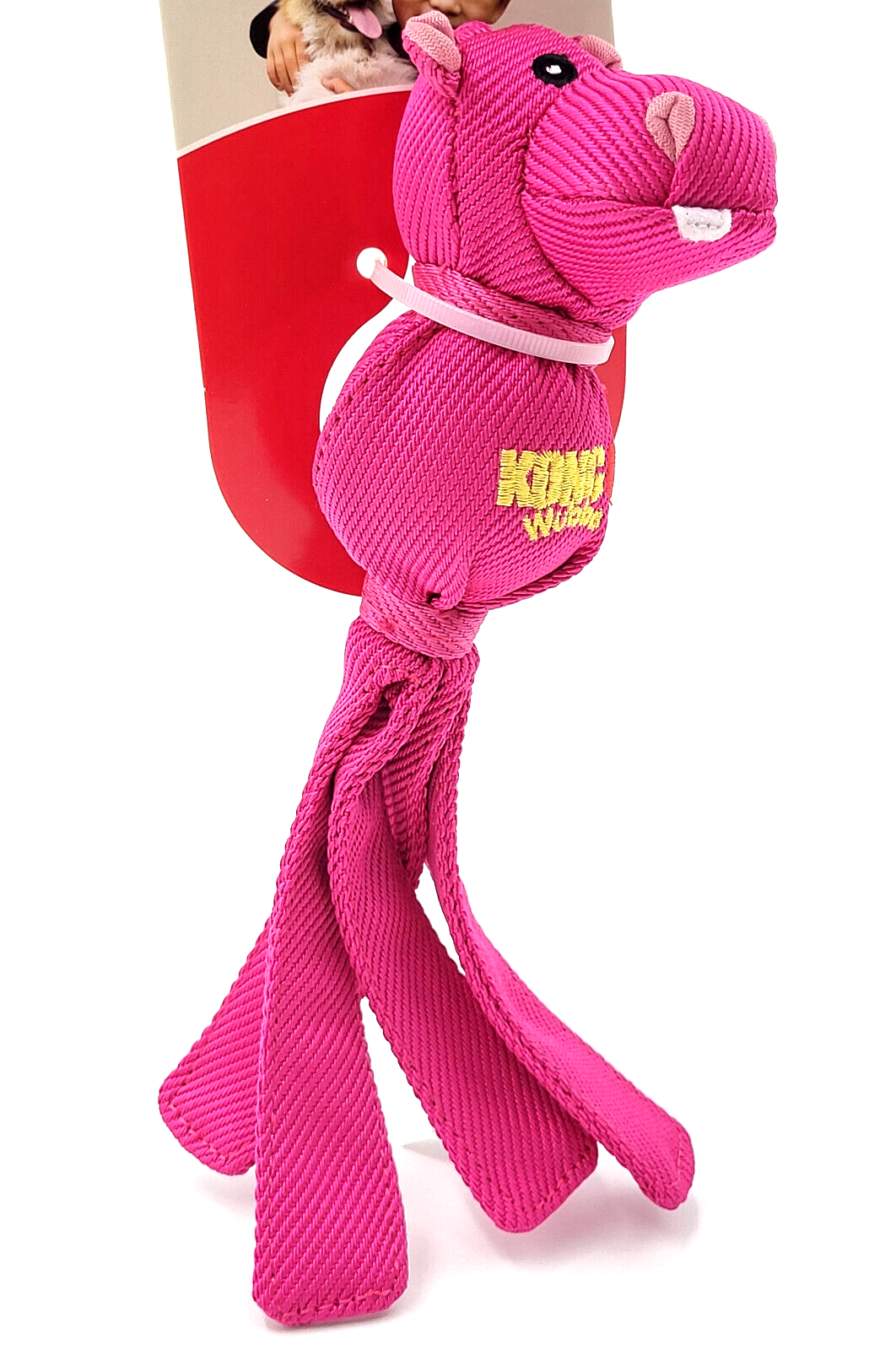 Kong Wubba Friends Ballistic Small Hippo Squeaky Dog Fetch Toy