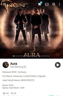 Fair Warning ~ Aura  CD 2009 AOR Heaven Melodic Rock WestCoast CD Tommy Heart 