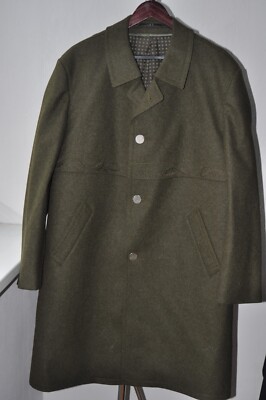 Weyrer Loden Tirol Men 27 Olive Green Wool Alpaca Overcoat Vintage Austrian