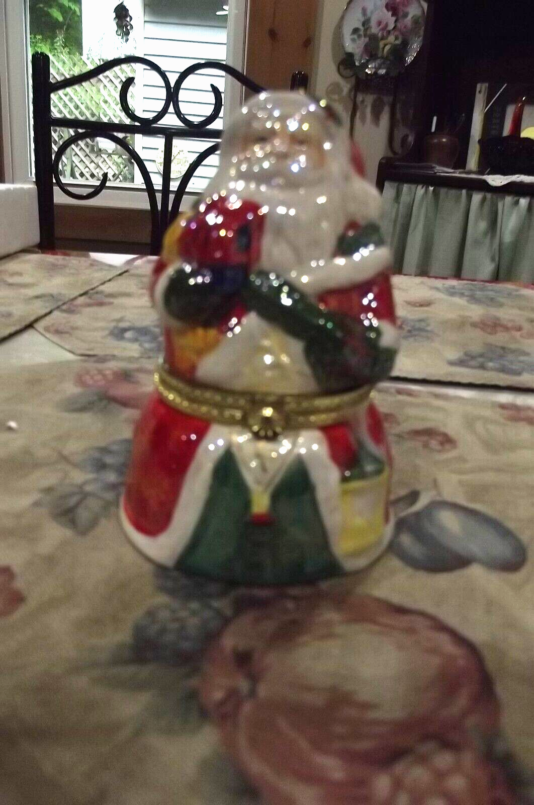 MR CHRISTMAS MUSIC BOX ORNAMENT SANTA CLAUS PLAYS JOLLY OLD ST. NICK