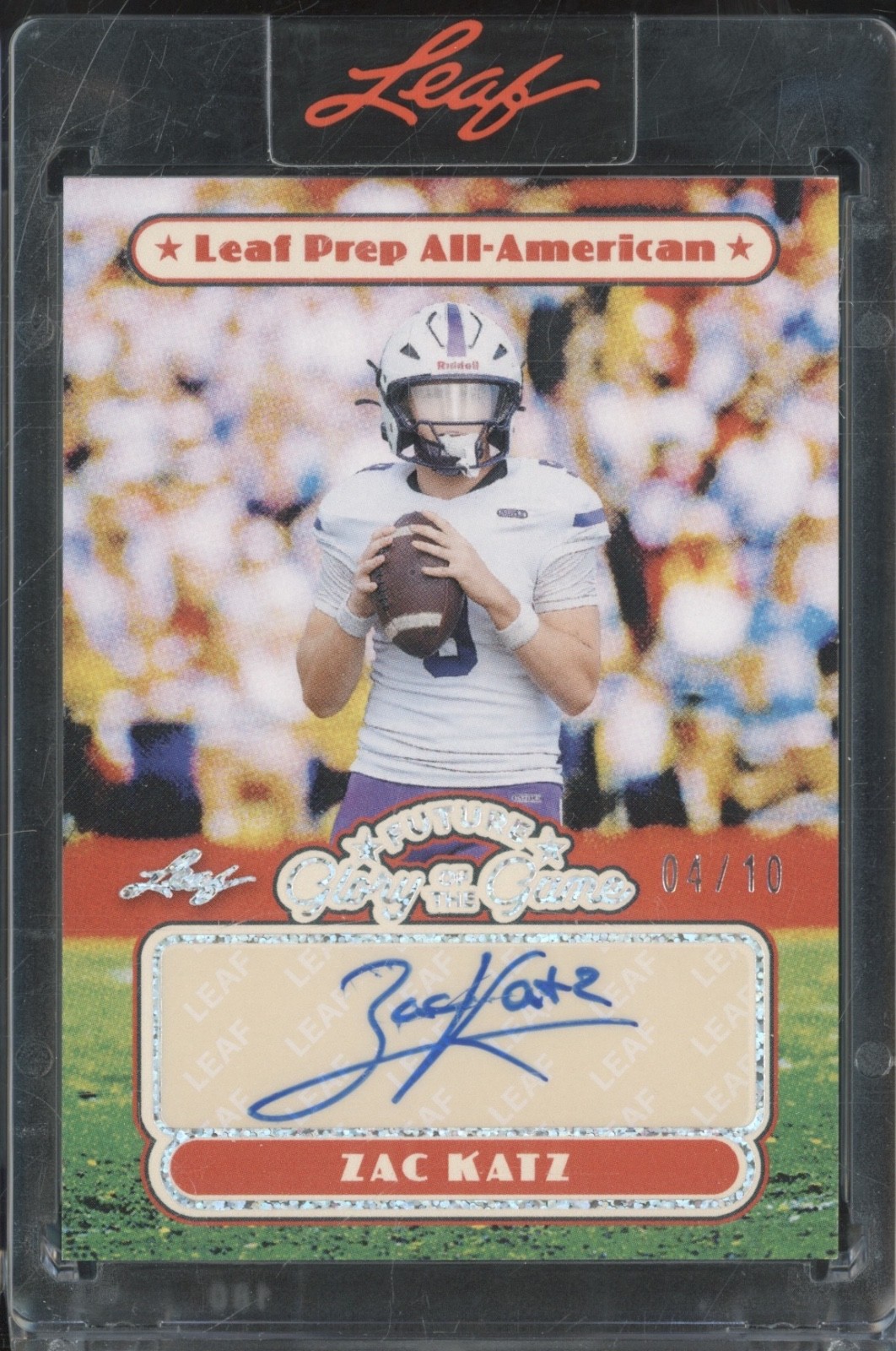 2025 Leaf Future Glory Of The Game Silver Sparkle Zac Katz Auto RC Rookie 4/10