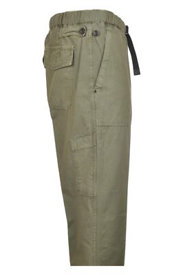 Pre-owned White Sand Man Cargo Trousers Military Green 18043