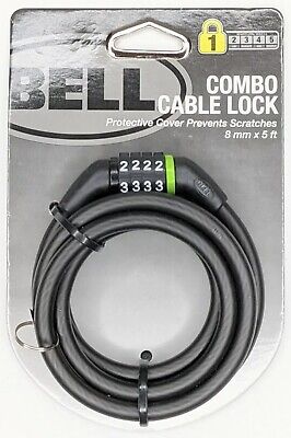 Bell Bicycle Combination Cable Lock 8mmx5ft Protective Cover Bb106 for sale online