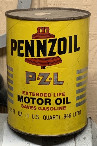 VINTAGE PENNZOIL P Z L EXTENDED LIFE MOTOR OIL SEALED CAN 1