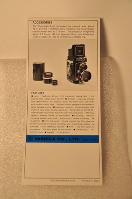 Yashica, MAT-124 Brochure, ORIGINAL! c1967