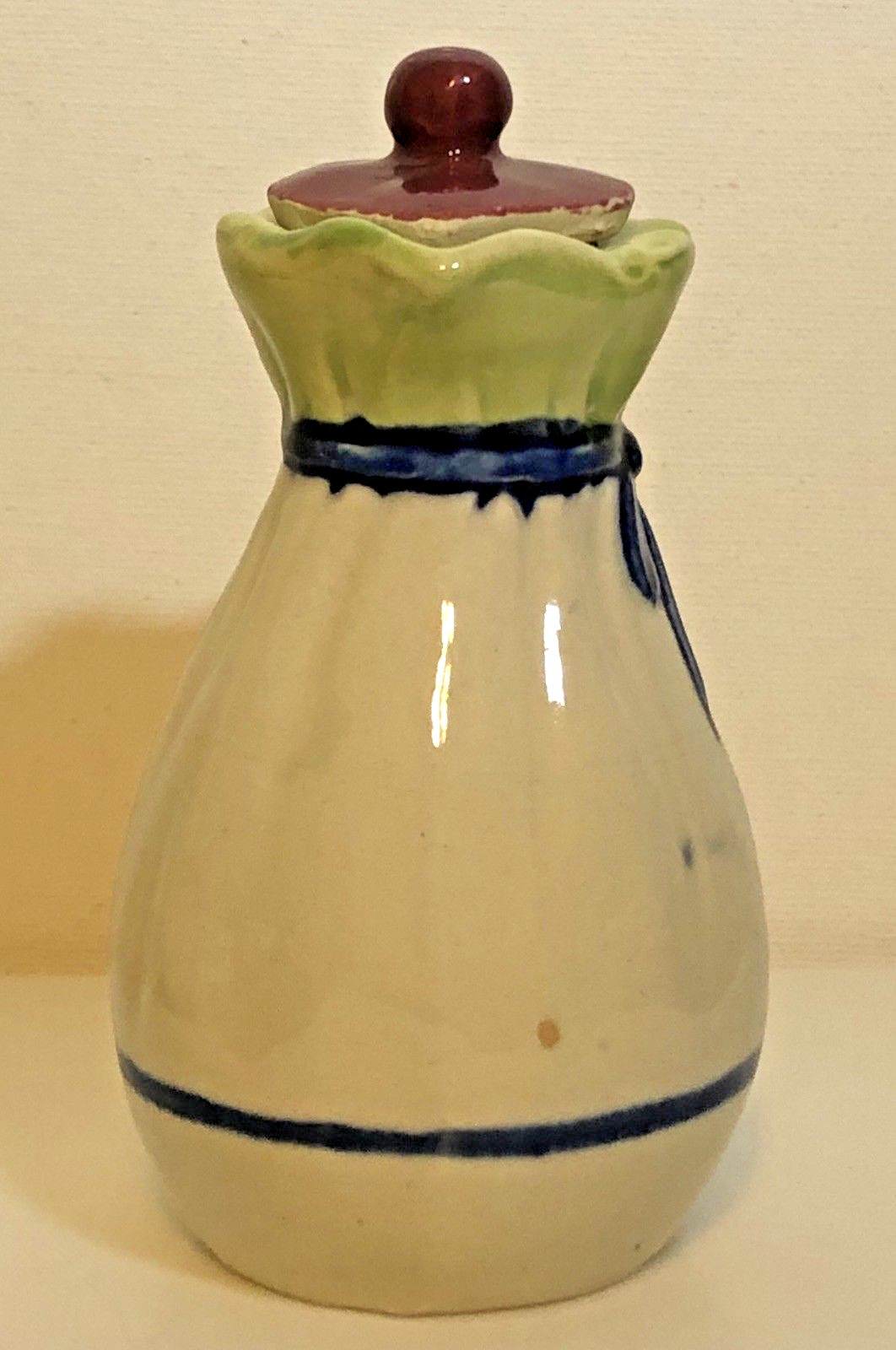 Vintage Onion Shaped Ceramic Pourer Creamer Small Pitcher with Lid Made in Japan