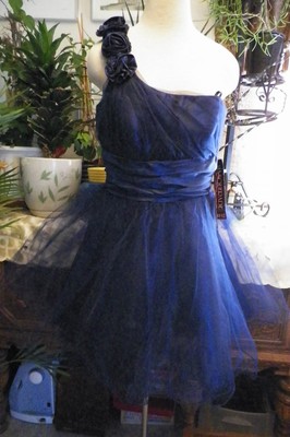 Masquarade violet blue crinoline evening cocktail prom dress 11/12 NWT