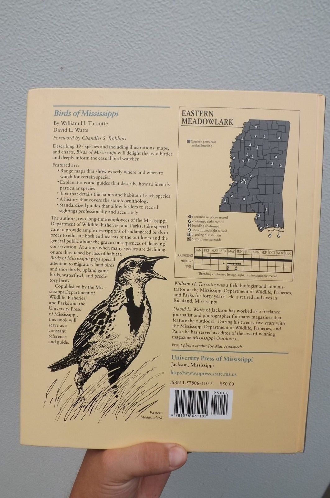 Birds of Mississippi by William H. Turcotte and David L. Watts (1999, Hardcover)