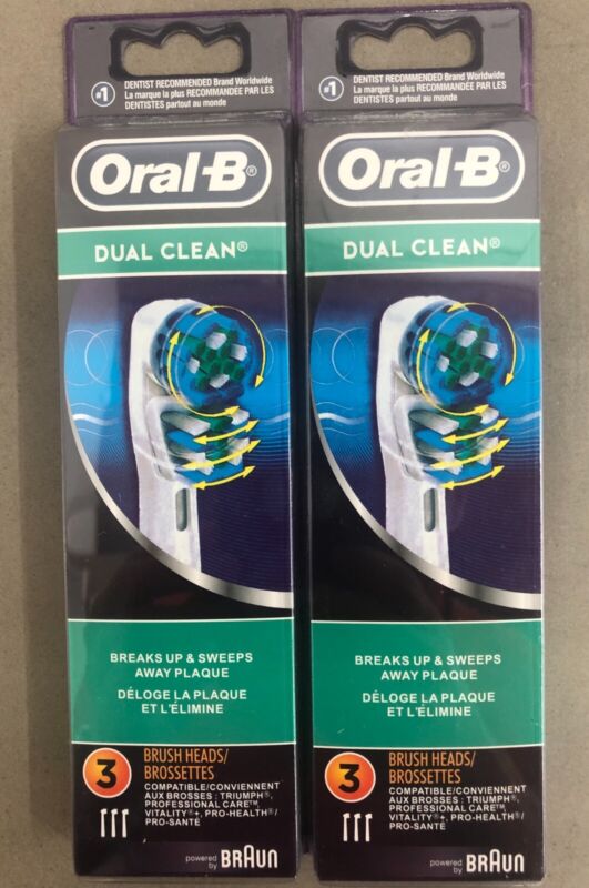 6 pcs Oral-B Dual Clean Replacement Toothbrush Brush Heads USA 2x3 packs
