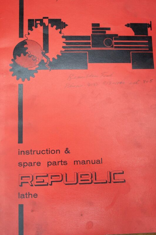 Lagun Republic 14" 1440 1460 Lathe Operation, Maintenance, Elec And Parts Manual