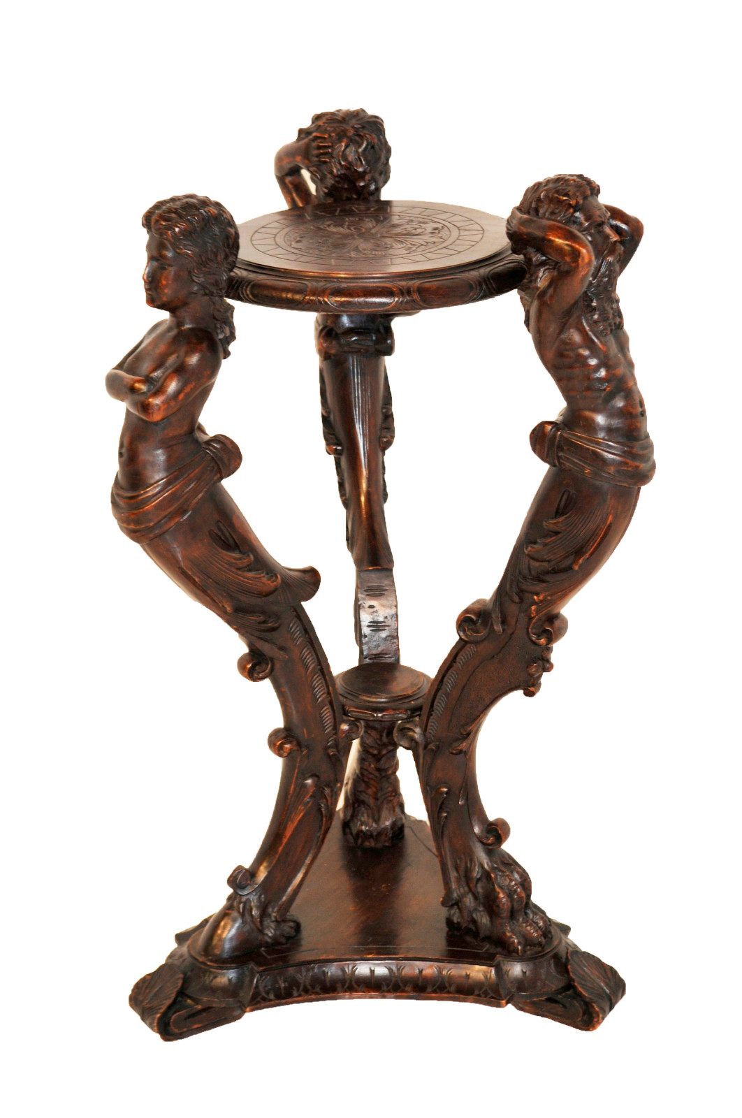 Wonderful Mythological Centaur Caryitid Pedestal, 19th Century Antique, Walnut