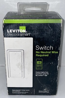 Leviton Decora Smart Switch Requires MLWSB Wi-Fi Bridge White R02-DN15S-1RW
