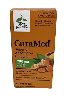 EuroPharma Terry Naturally CuraMed 750 mg 60CT Dairy-Free, Gluten-Free  01/2026+