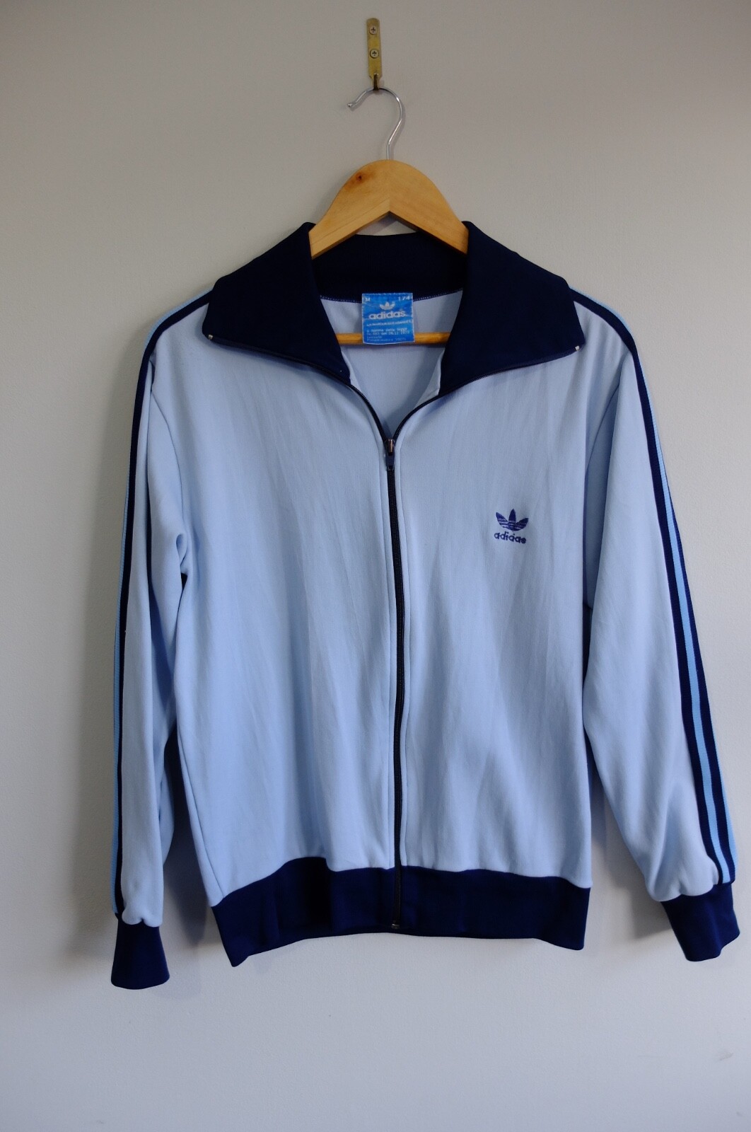 Vintage Adidas tracksuit jacket trefoil 70s 1973 Blue Ventex Vintage Adidas tracksuit jacket trefoil 70s 1973 Blue Ventex