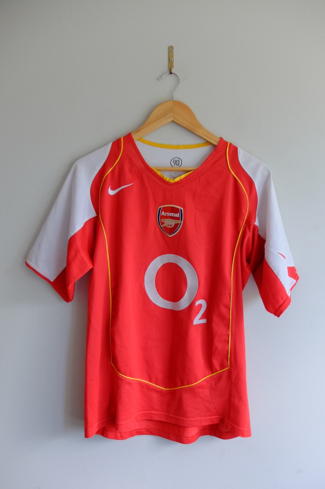 Arsenal Home red s/sleeve shirt S 2004-05 02 Nike Total 90
