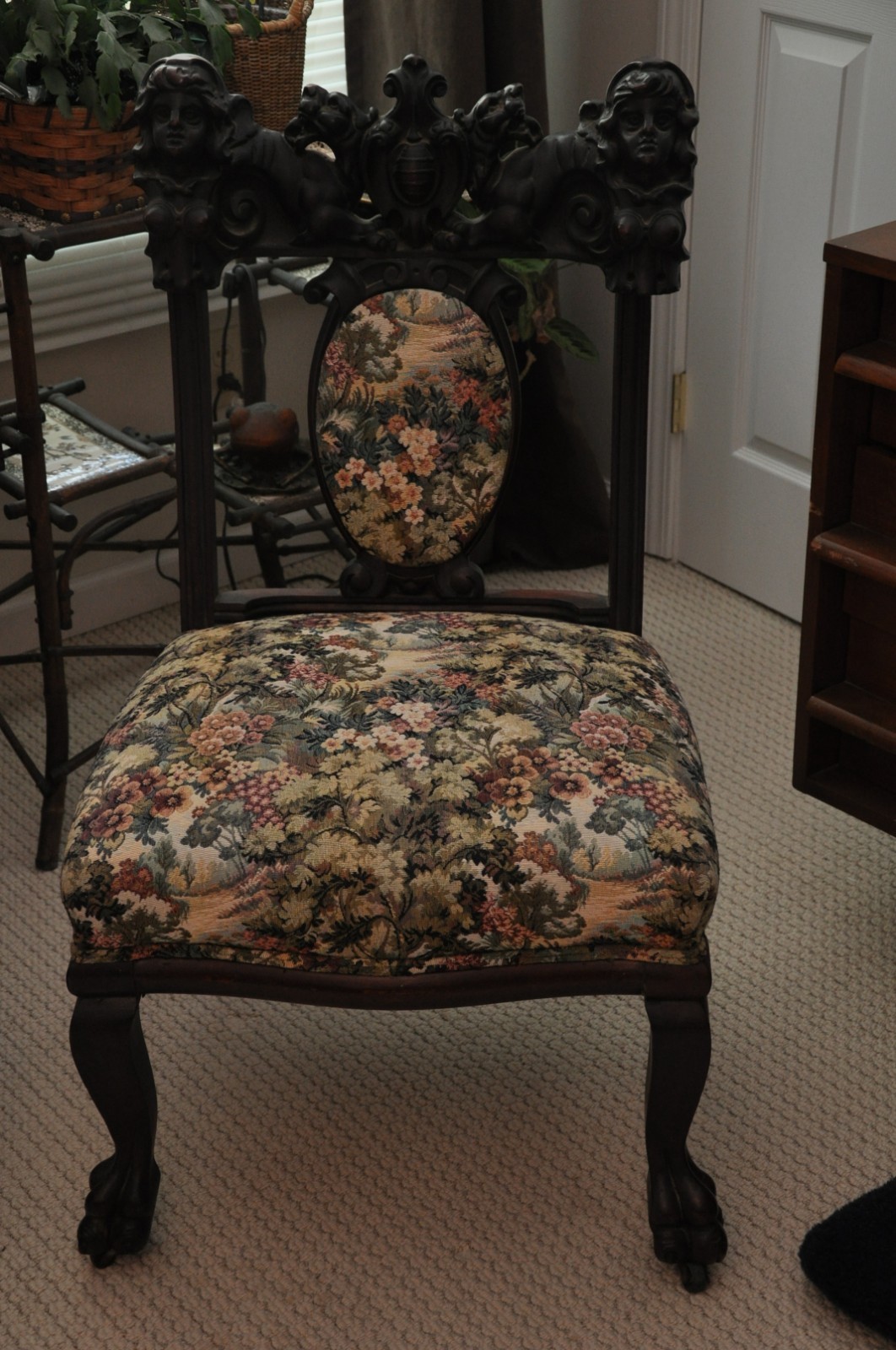 Monumental Heavily Carved Karpen Mahogany chair~Ca. 1890