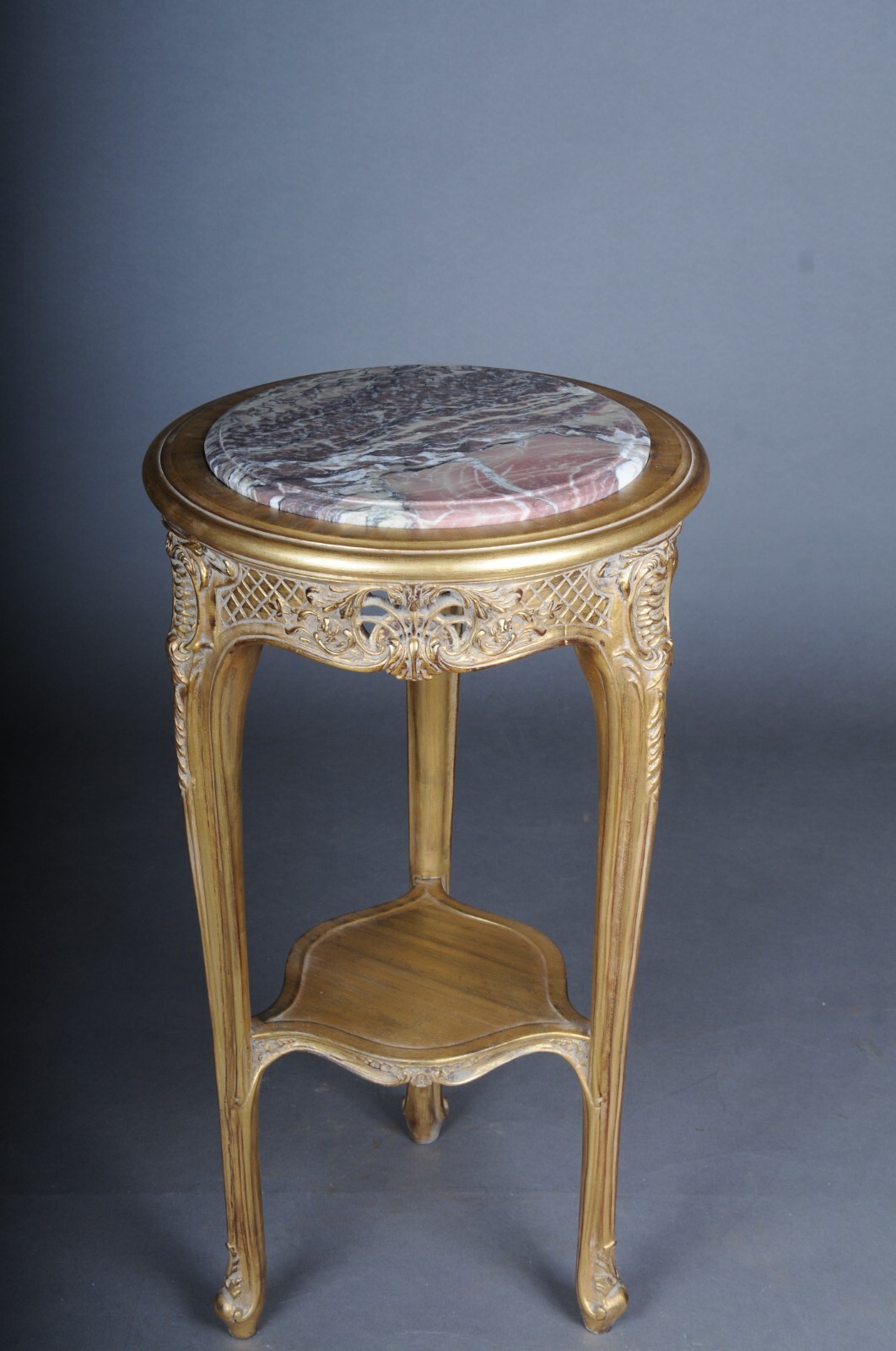 Finely Carved Golden Side Table with Marble Top, Louis XV | eBay