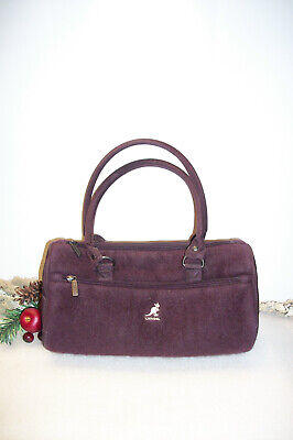 KANGOL NWOT Purple Angora Blend & Nylon Barrel Bag 12''L x 7''H x 5''D